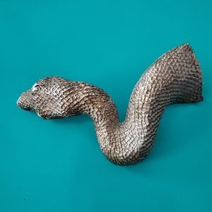 Vintage Christopher Ross  cobra silver tone belt buckle 1980